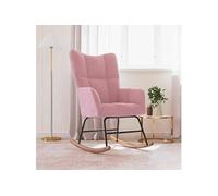 Schommelstoel fluweel roze328143