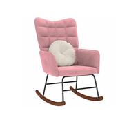 Schommelstoel fluweel roze4016836