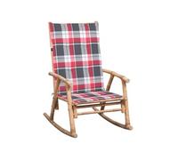 vidaXL Schommelstoel met kussen bamboe3063916 Brun G