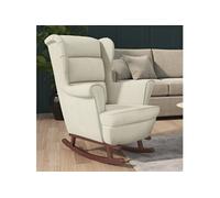 vidaXL Fauteuil à Bascule et Pieds en Bois Massif d'Hévéa Fauteuil de Détente Salon Salle de Séjour Chambre Maison Intérieur 329372
