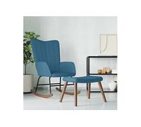Chaise à Bascule avec Repose-pied Vert Foncé Velours Siège Fauteuil vidaXL