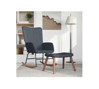 Chaise à Bascule avec Repose-pied Chaise de Relaxation Siège de Relaxation Fauteuil de Salon Salle de Séjour Salon Gris Foncé Velours