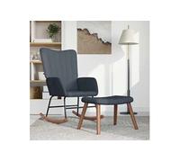 Chaise à Bascule avec Repose-pied Vert Foncé Velours Siège Fauteuil vidaXL