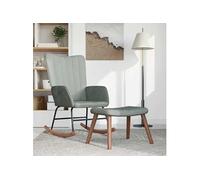 Chaise à Bascule avec Repose-pied Vert Foncé Velours Siège Fauteuil vidaXL