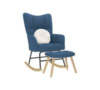 Schommelstoel met voetenbank stof blauw4016808