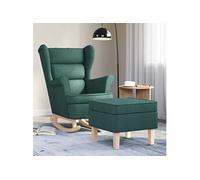 Vidaxl Chaise À Bascule Avec Repose-Pied Vert Foncé Tissu Vert