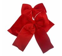 schone Noeuds de Noël en velours avec pinces - Lot de 2 - L'Esprit de Noël (rouge)