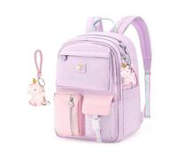 School Backpack for Girls, Big Capacity Primary School Rucksack Bag, Children Casual Daypack for Teen Girl small size Purple