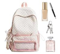 School Backpack for Girls, with Star Pendant Large Bookbag, College Pack | Student Travel Outdoor Gym Sports Hiking, Durable Lightweight Comfort Shoulder Strap Organizer, Daily Study Fashion Accessory