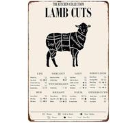 School Butcher Chart Metal Sign Wall-Art for Kitchen Decor Man Cave Garage Bar Game Room 8 X 12 in