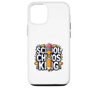 School Chaos King Funny Student Humour Design Coque pour iPhone 12/12 Pro