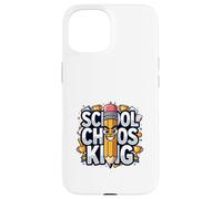 School Chaos King Funny Student Humour Design Coque pour iPhone 15