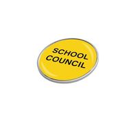 School Council Lot de 6 badges ronds en résine/acier 25 mm, taille unique, Résine et acier plaqué