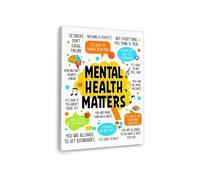 School Counselor Essential - “Mental Health Matters”Art Print for Awareness, Therapy Rooms and Calming Corners (Unframed,12x18inch(30x45cm))