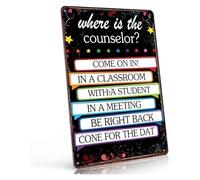School Counselor Where Is Metal Signs 12x8 Inch