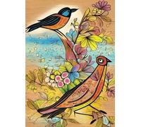 School Exercise Book A4 100 pages - Cover Illustrated Weird Bird Sisters With Yellow Background: College Ruled 8mm Lines With Margin |100 Pages| ... Business Study, Note Taking, Travel Journal