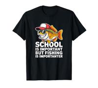 School is Important But Fishing is Importanter Cool Fishing T-Shirt