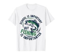 School is Important But Fishing is Importanter Cool Fishing T-Shirt