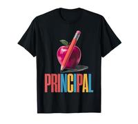 School Leader Principal Apple Design Retro Educator T-Shirt