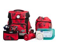 SCHOOL-MOOD Champion Maxx Pro Lot de 7 sacs d'écolier avec espace de rangement de 22 l, système ergonomique Grow with You pour une taille de 1 m à 1,50 m, tissu imperméable avec réflecteurs, Kai Ninja