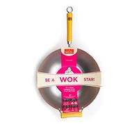 École de Wok de Wok Star Wok en Acier Carbone, Argent, 35,6 cm