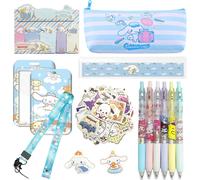 School Supplies Gift Set, Pencil Case, Ballpoint Pens, Ruler, Sticky Notes, Cartoon Sticker, Long Rope Handle, Brooch For Girls And Kids