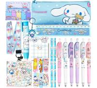 School Supplies Gift Set, Pencil Case, Key Ring, Ballpoint Pens, Ruler, Sticky Notes, Sticker, For Students And Office Supplies