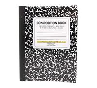 School Supply Boxes Lot de 4 cahiers de composition noirs à lignes larges 100 feuilles, 200 pages par paquet