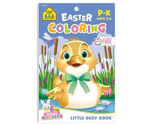 School Zone Easter Coloring Workbook: 48 Pages, Preschool, Kindergarten, Alphabet, Counting, Numbers 1-10, Color By Letter, Color by Number, Stickers, Ages 3 to 6 (Little Busy Book Series)