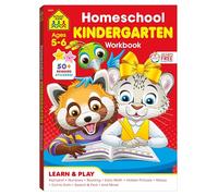 School Zone Homeschool Kindergarten Workbook: 224 Pages, Early Learning Activities, Numbers 0-20, Addition & Subtraction, Telling Time, Counting Coins, Tracing, Fine Motor Skills, Ages 5-6