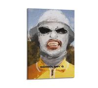 Schoolboy Q Oxymoron Couverture de l'album signée Limited, couverture d'album de musique, chanteuse pop hip-hop, rap - Impression sur toile - Décoration murale pour fille et garçon - Cadre 50 x 75 cm