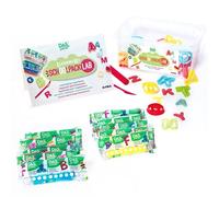 Schoolpack 10 x 100g pâte à modeler Das Junior avec 26 moules alphabet et accessoires