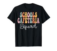 Schools Cafeteria Squad Retro Groovy First Day of School T-Shirt Graphique avec Valeur