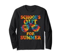 Schools Out for Summer Lunettes Palmier Vacances Été Manche Longue