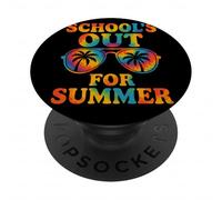 Schools Out for Summer Lunettes Palmier Vacances Été PopSockets PopGrip Adhésif