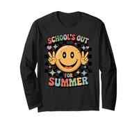 School's Out for Summer Rétro Fin Année Scolaire Vacances Manche Longue