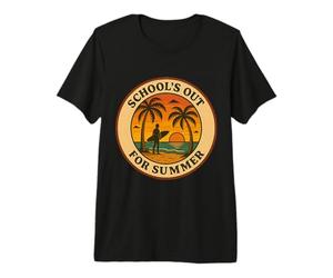 School's Out for Summer Teacher Student Surf Surf Retro T-Shirt Haut de Gamme