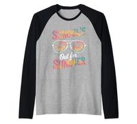 School's Out for Summer Tie Dye Lunettes Retro Vacances Manche Raglan