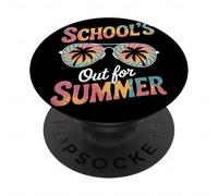 School's Out for Summer Tie Dye Lunettes Retro Vacances PopSockets PopGrip Adhésif