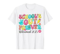 School's Out Forever Retired Groovy Teacher Retraite 2025 T-Shirt