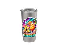 School's Out Summer 2026 Tropical Vacation Party Teacher Gobelet isotherme en acier inoxydable double paroi