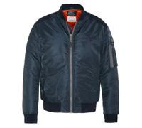 Schott MA-1 Airforcers blouson nylon bleu marine - col Teddy, poches à pression, logo brodé XL