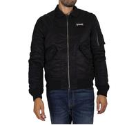 Schott N.Y.C. Blouson aviateur CWU noir col camionneur, poches zippées et scratch, doublure orange S