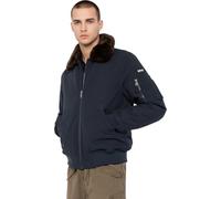Schott NYC Blouson Col Fourrure Schott Airlines Navy-Brun