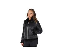 Schott NYC Femme Bombardier, Ajusté, Cuir, Noir, M