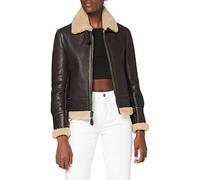 Schott NYC Femme Bombardier, Ajusté, Laine, Cordovan, M
