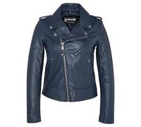 Schott NYC Femme Lcw1601d Blouson Cuir, Bleu (Navy), L EU