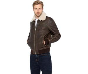 Schott NYC Homme Lcbombardier Veste En Cuir, Marron, L EU