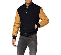 Schott NYC Homme Lcusa Blouson Cuir, Navy/Cognac, L EU