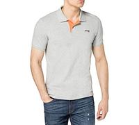 Schott NYC Homme Manches Courtes Polo Shirt, Hgrey/ Orange, XL EU